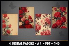 4 Digital Papers Vintage Florals I Vintage Theme Product Image 2