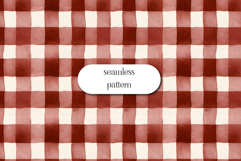 Watercolor Red Gingham Seamless Buffalo Check Pattern Product Image 1