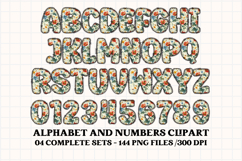 Cottagecore Alphabet png clipart, Floral letters doodle Product Image 4
