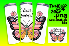 EXQUISITE 20oz Tumbler PNG Template , Butterfly Product Image 1