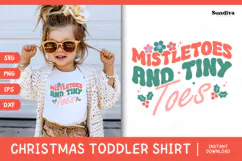 Funny Christmas Toddler Shirt Quote SVG | Tiny Toes Product Image 1