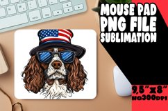 Mouse Pad Sublimation Dog Wearing American Flag Hat Product Image 1