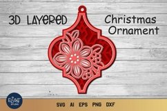 Floral Ornament SVG Bundle | Layered SVG Christmas Ornaments Product Image 11