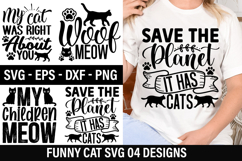 Funny Cat SVG Design - My children meow Product Image 1
