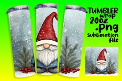 Cute Christmas Gnome Tumbler Wrap Sublimation for 20oz Product Image 1