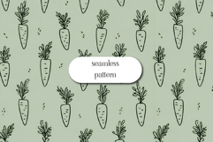 Seamless Minimal Carrot Pattern on Sage Green Product Image 1