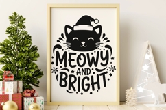 Meowy And Bright Svg, Funny Cat Christmas Svg, Cat Lover Svg Product Image 8