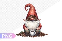 Coffee Gnome Sublimation - Clipart PNG Design Product Image 1