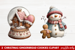 Christmas Gingerbread Cookies Clipart | Cute Holiday Cookie Product Image 1