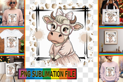 Charming PNG Art for Gifts, Cute Cow Product Image 1
