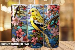 Stained Glass Embroidered Goldfinch PNG Tumbler Design Product Image 1