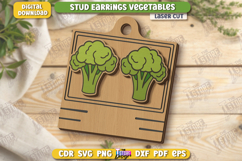 Food Stud Earrings Laser Cut | Shape of Vegetables | Jewelry Product Image 1