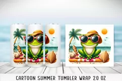 Summer cartoon Tumbler Wrap|PNG, 20 oz. Product Image 2