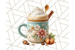 Fall Coffee Cup Clipart PNG, Autumn Mugs, Cozy Drinks Png Product Image 2