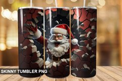 3D Christmas Santa Cracked Hole PNG Tumbler Design Product Image 1