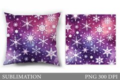 Snowflakes Pillow Design. Christmas Pillow Sublimation Product Image 1