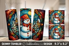 Stained Glass Snowman Wrap - Stained Glass Snowman Tumbler Product Image 1