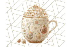 Christmas Coffee Mugs Clipart PNG Festive Cups Product Image 2