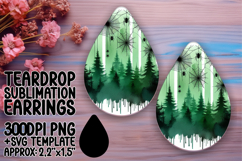 Trendy Teardrop Earrings Sublimation Art , Halloween Product Image 1