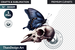Dark Academia PNG, Gothic Butterfly Clipart Moody ephemera Product Image 1