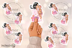 Mom Life Fashion Clipart Brunette Mother and Baby download Product Image 4
