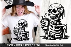 Melting Skeleton SVG Design - Skeleton T shirt Design Product Image 1