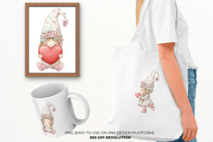 Whimsical Valentine Gnome Girl Clipart Product Image 5