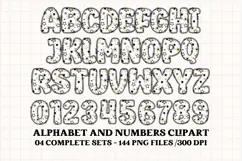 Black and Gold Alphabet png clipart, gold letters doodle Product Image 4