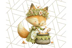 Acorn Village Clipart PNG, Fall Animal Png Product Image 2