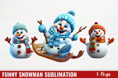 Funny Snowman Sublimation Clipart, Funny Snowman Clipart Product Image 1