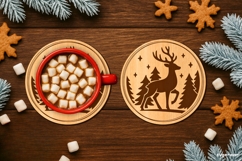 Winter Coffee Coasters SVG Bundle | Drink Coaster | SVG Product Image 10