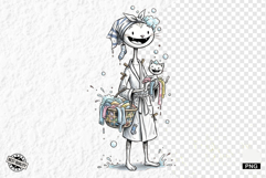 Whimsical Cat Mom With Kitten Clipart Product Image 1