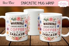Sarcastic quote mug wrap PNG, Coffee lover mug template Product Image 2
