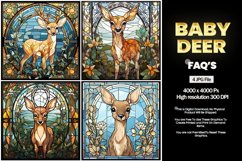 Baby Deer Stained Glass Square Coaster - 4 Variations Product Image 2