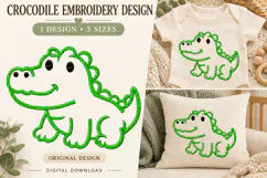 Cute Crocodile Embroidery Design Product Image 1