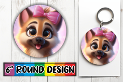 Bright Sublimation Round Ornaments, 3D Dog Product Image 1
