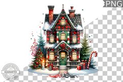 Christmas House Sublimation - Clipart PNG Design Product Image 1