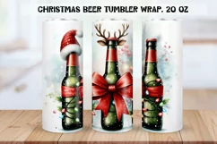 Funny christmas beer Tumbler Wrap|PNG. Product Image 1