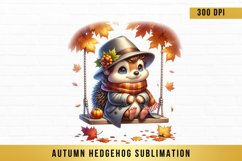 Autumn hedgehog Sublimation, Autumn hedgehog Clipart Product Image 1