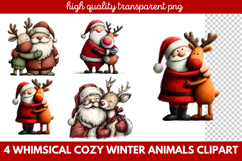 Whimsical Cozy Winter Animals Clipart | Cute Winter Wildlife Product Image 1