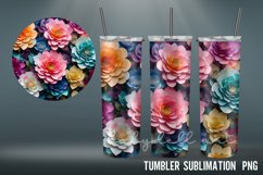 3D Tumbler wrap| Flowers Tumbler Sublimation 20 oz Product Image 3