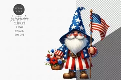 Patriotic Gnome, Patriotic Sublimation, 4th of July Product Image 1