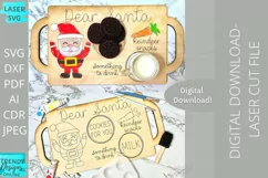 Dear Santa and Reindeer Snack Laser cut board svg Product Image 1