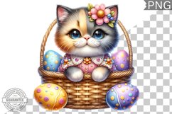 Easter Cat Sublimation - Easter Clipart PNG Design Product Image 1