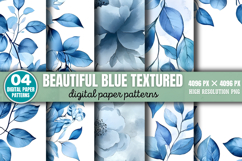Beautiful Blue Textured Backgrounds Graphics PNG Product Image 1