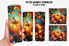 Pumpkins Skinny Tumbler 20oz Wrap Design, Halloween Tumbler Product Image 1