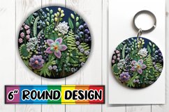 Flower Embroidered Round Ornament - Spring Product Image 1