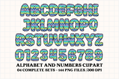 Monsters Digital Papers, monsters doodle letters Product Image 5