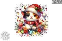Christmas Cat Animal Sublimation - High Quality 300 Dpi Product Image 1