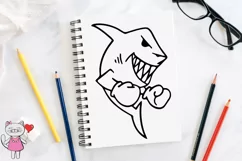 Shark in Boxing Gloves SVG , hand drawn cut file cricut Product Image 3